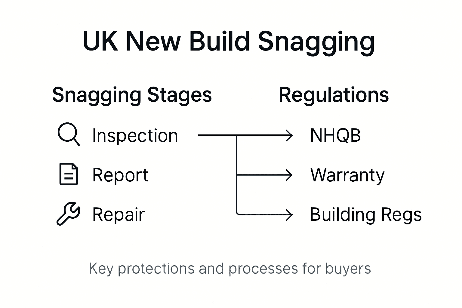 Infographic showing UK snagging and legal protections