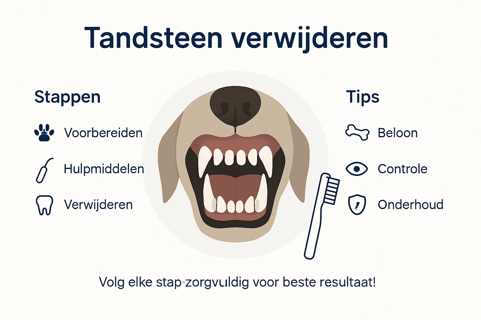 Infographic: zo verwijder je tandsteen bij je hond – een overzichtelijke stappenplan