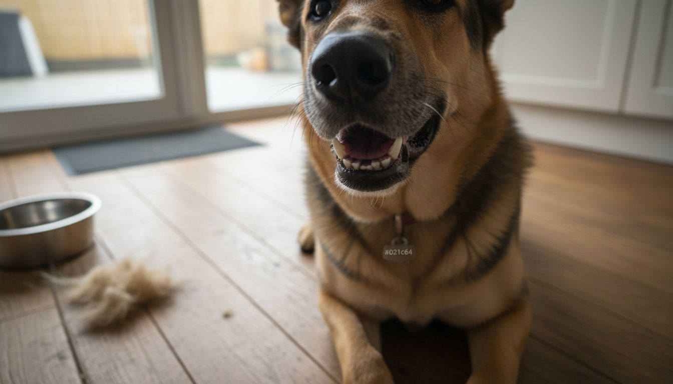 Dichtbij-opname van gezond hondengebit met lichtroze tandvlees