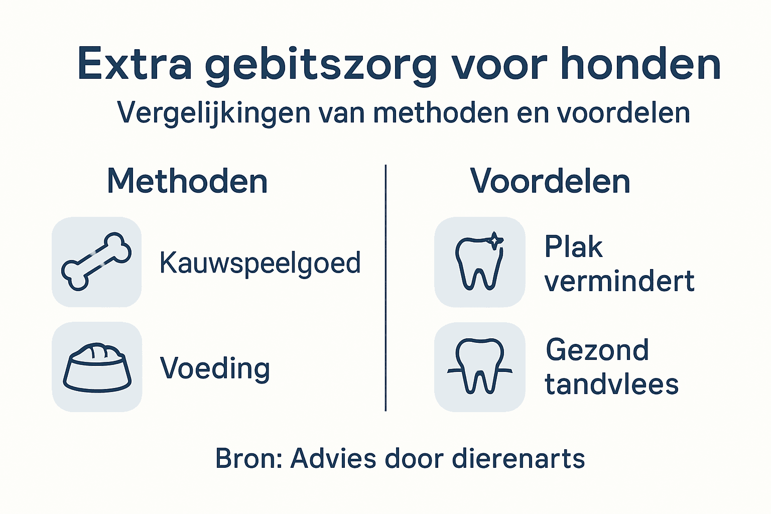 Infographic met aanvullende tips voor de verzorging van het gebit van je hond