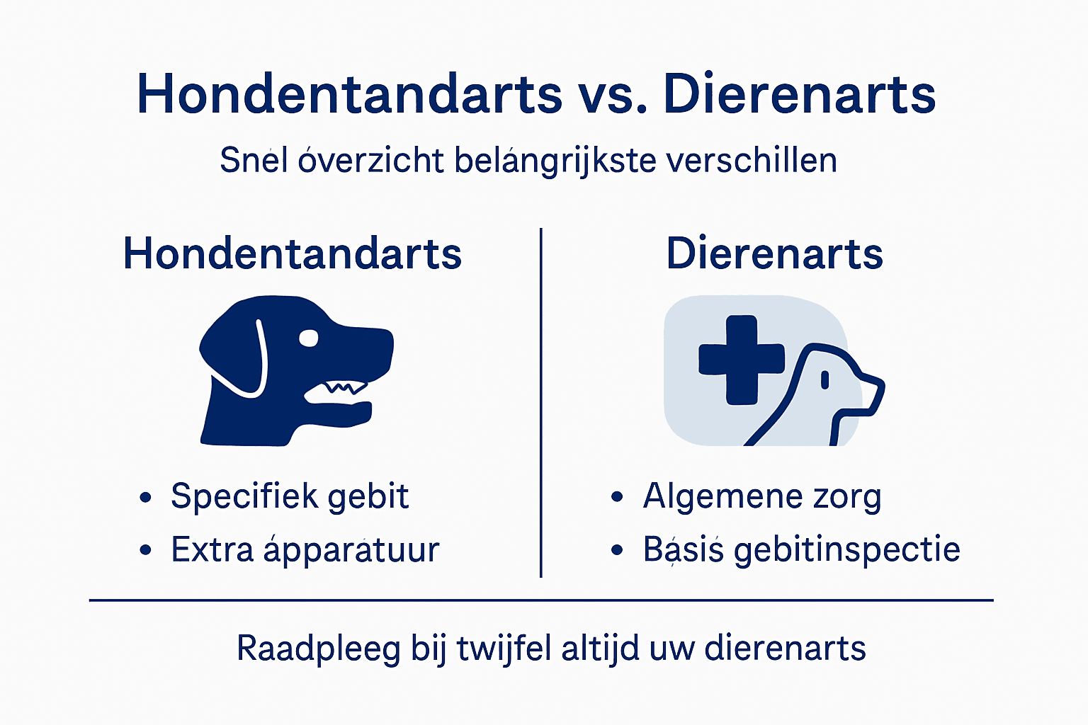 Infographic: Wat is het verschil tussen een hondentandarts en een dierenarts?