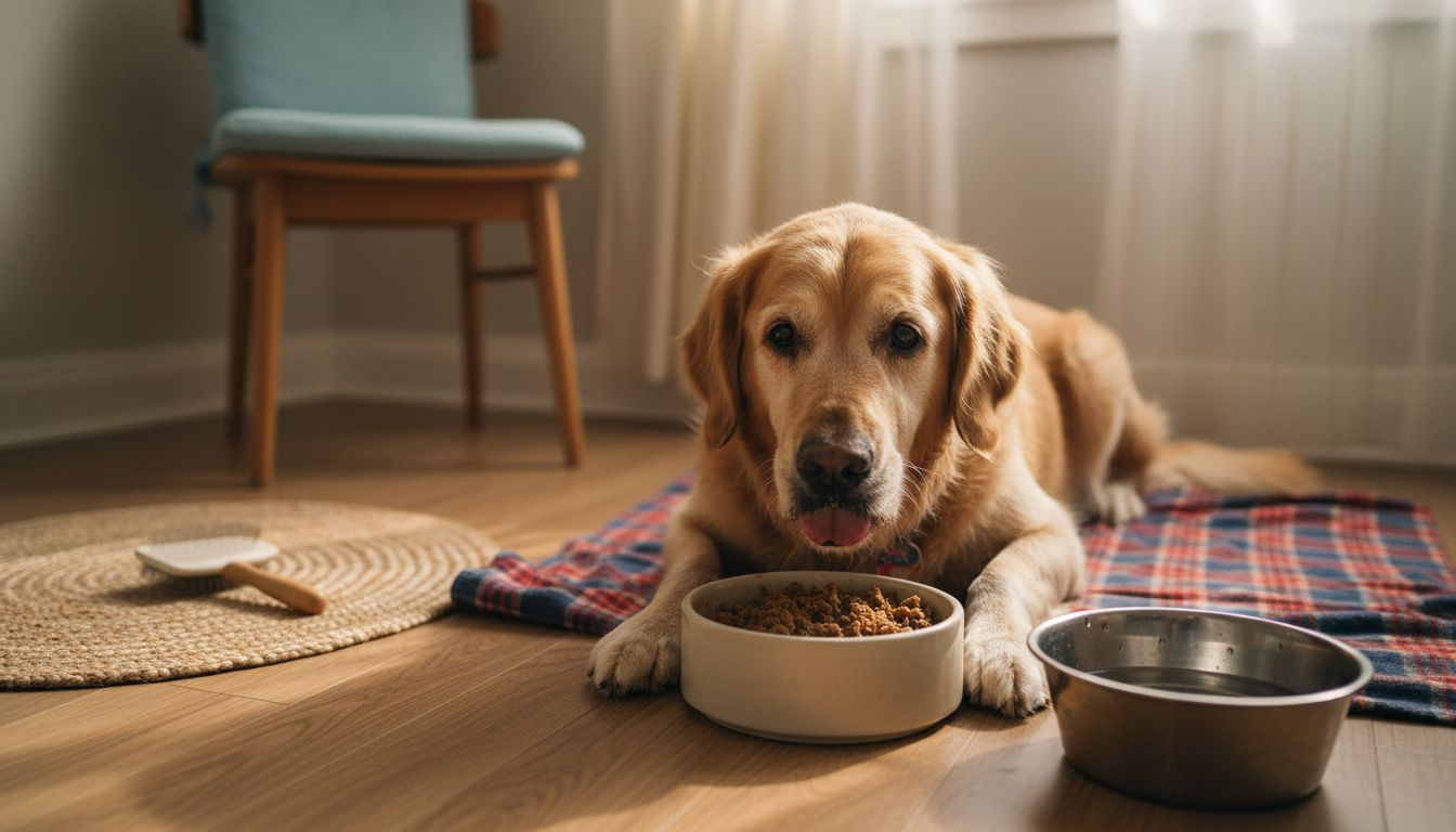 Onze hond is aan het herstellen en krijgt thuis zacht voer om makkelijk te eten.