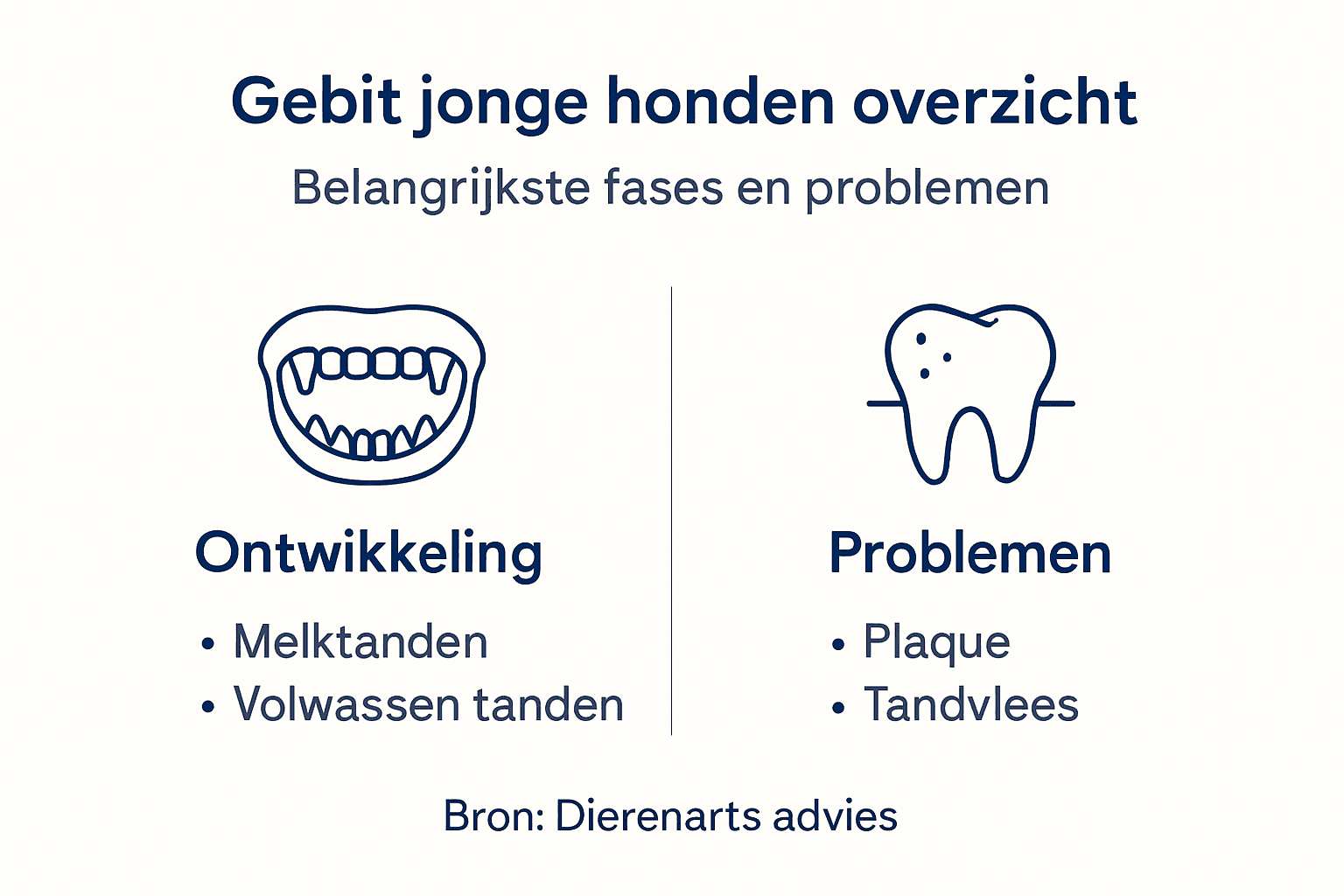 Overzicht: de ontwikkeling van het gebit bij puppy’s en veelvoorkomende problemen