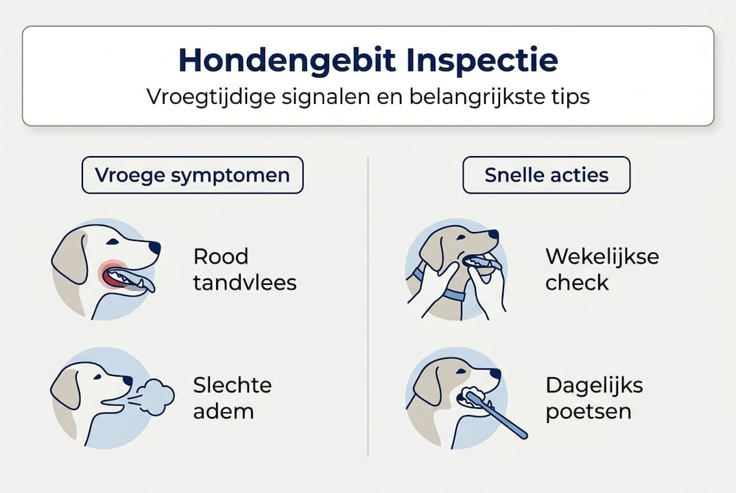 Infographic: Belangrijkste aandachtspunten bij het controleren van het gebit van je hond