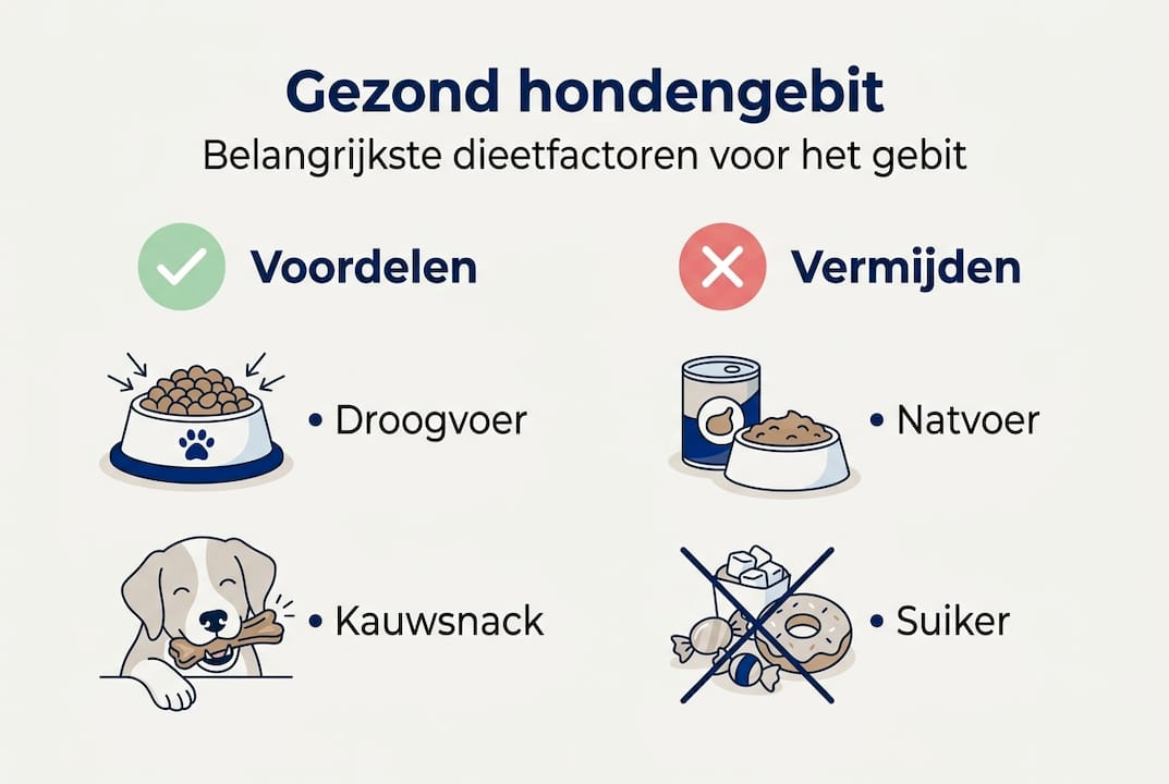 Infographic: Wat kun je je hond het beste voeren voor een gezond gebit?