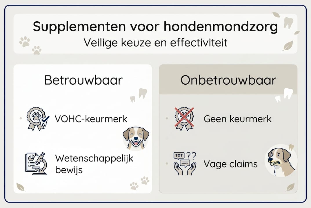 Infographic: Welke mondverzorgingssupplementen voor honden zijn betrouwbaar, en welke kun je beter vermijden?