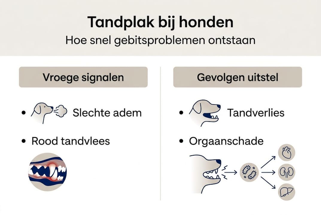 Infographic: tandplak bij honden en de gevolgen voor hun gezondheid