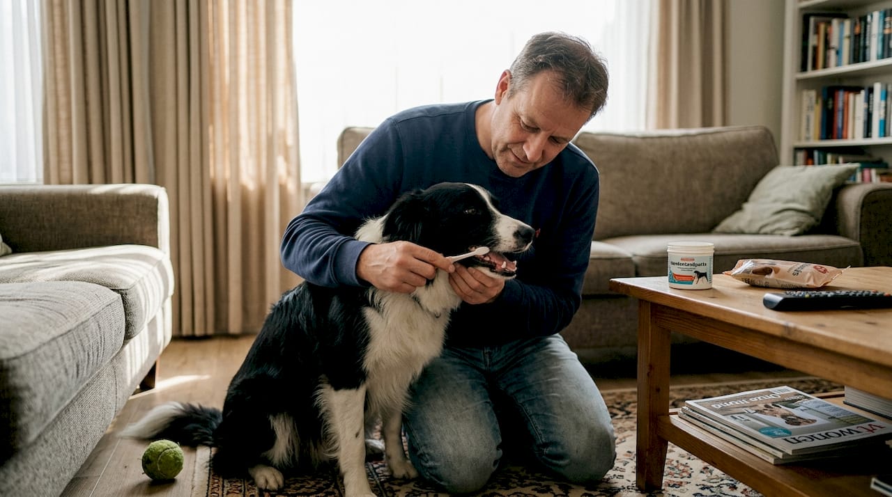 Zelf de tanden van je border collie poetsen