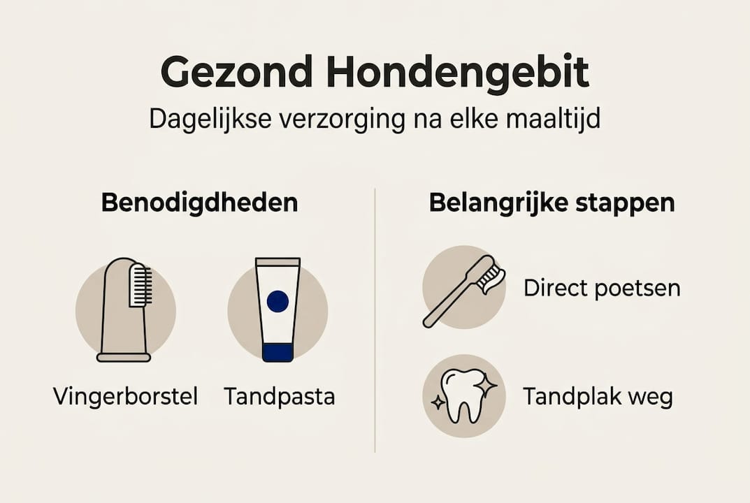 Infographic: wat heb je nodig om het gebit van je hond schoon te maken en hoe pak je dat aan?