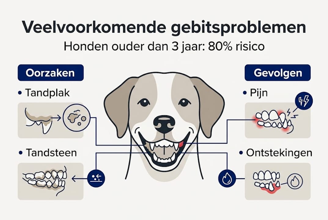 Infographic: veelvoorkomende tandproblemen bij honden