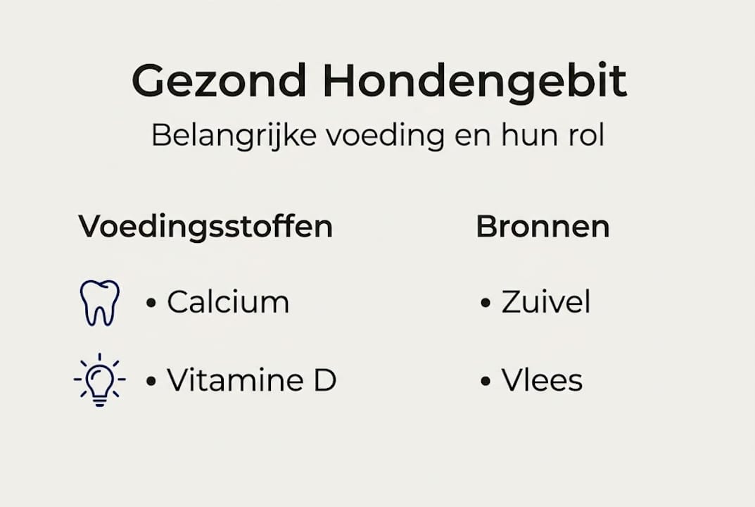Infographic met voedingsstoffen voor hondengebit