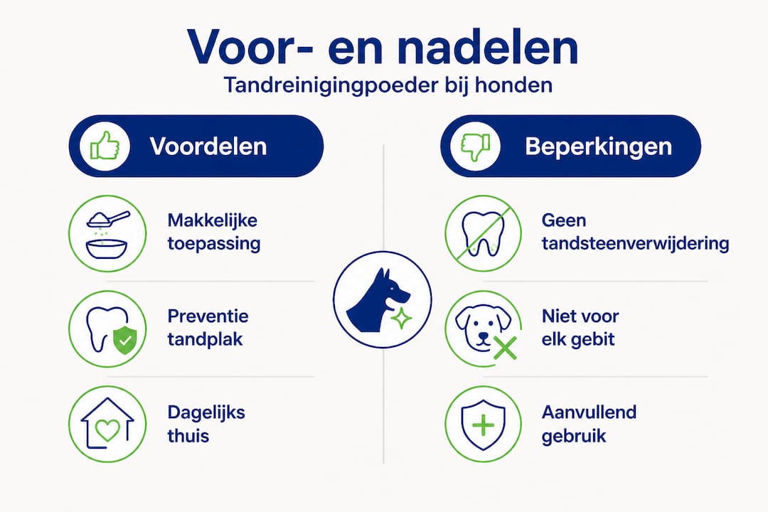 Infographic: een overzicht van de pluspunten en nadelen van tandreinigingspoeder