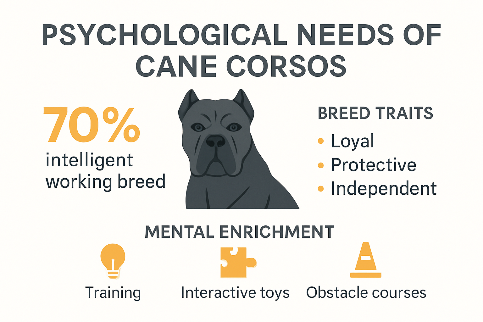 Infographic of Cane Corso mental enrichment needs