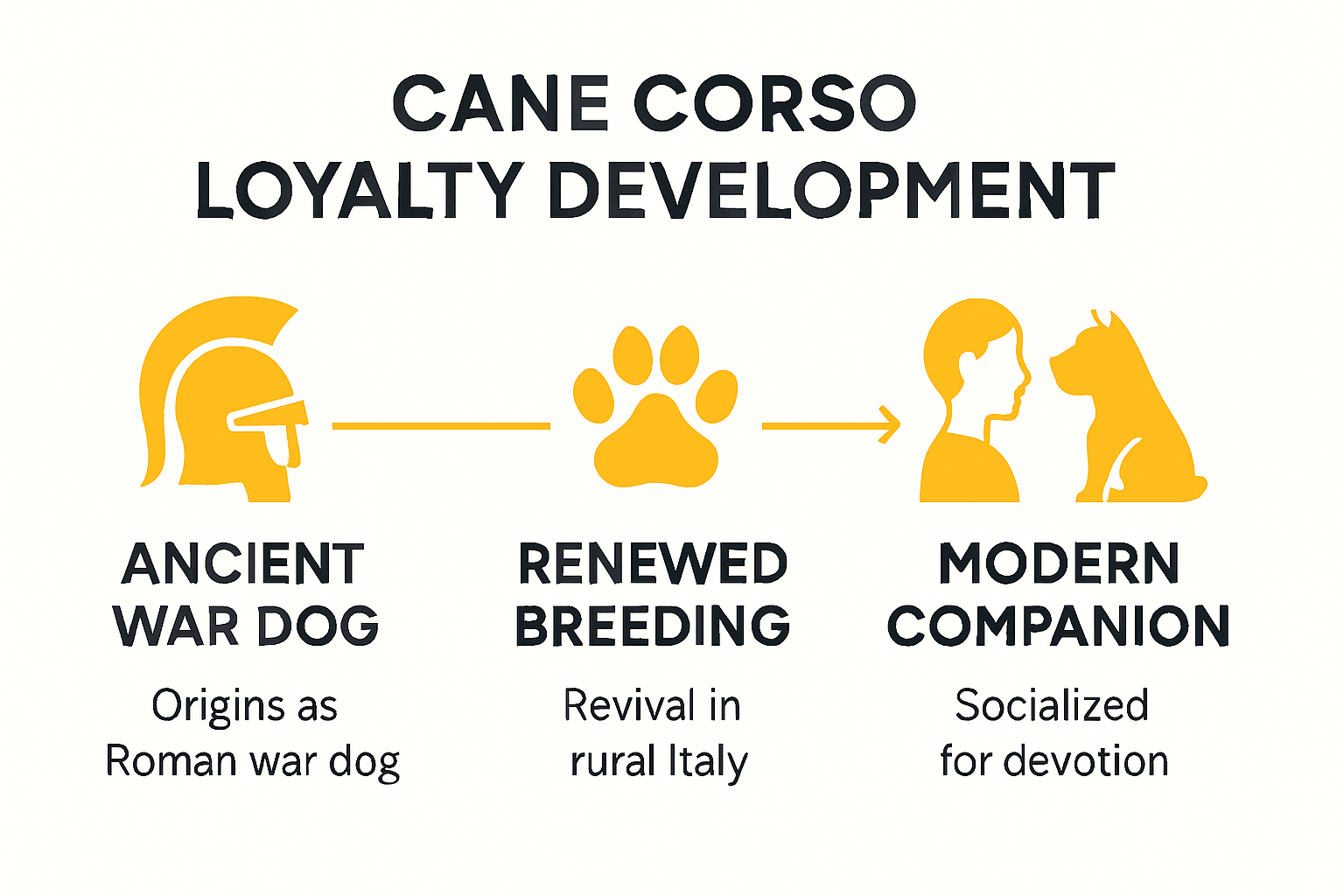 Timeline of Cane Corso loyalty origins and development