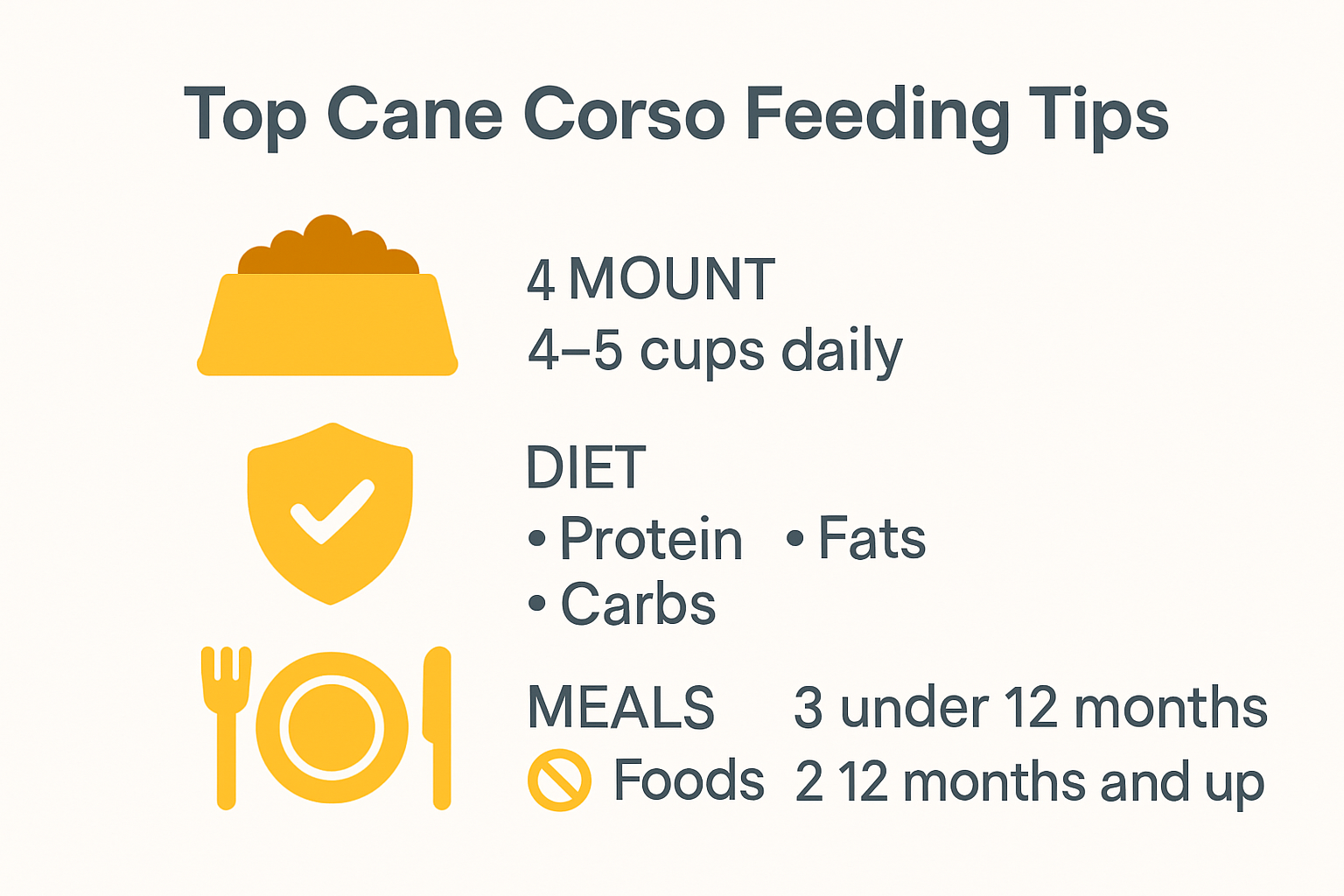 Cane Corso feeding tips visual summary chart
