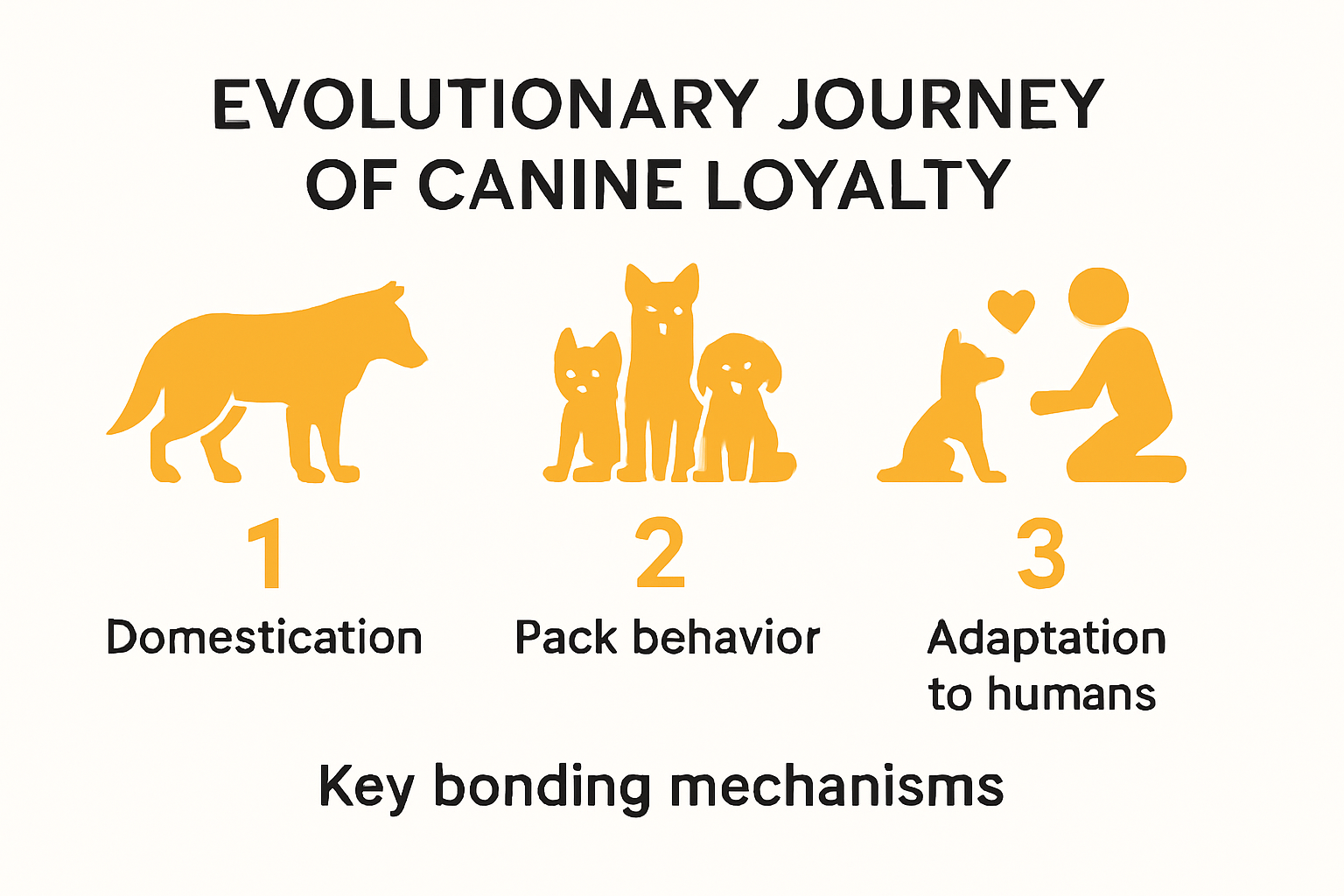 Infographic explaining the evolution of dog loyalty to humans