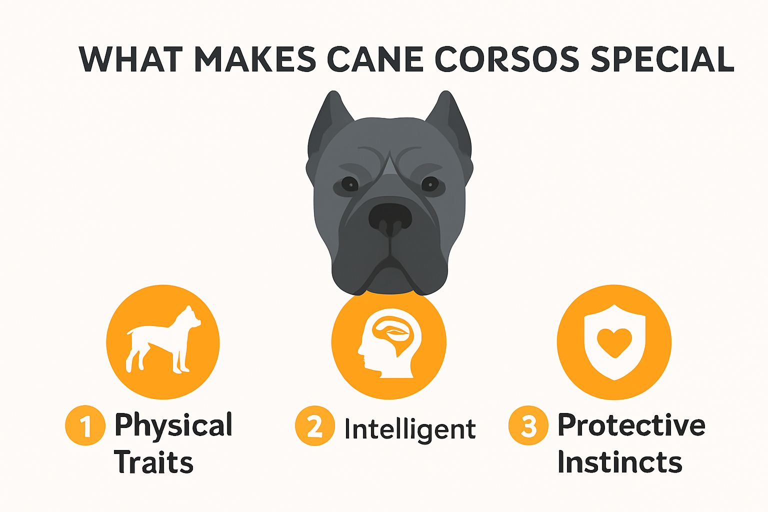 Infographic highlighting what makes Cane Corso special