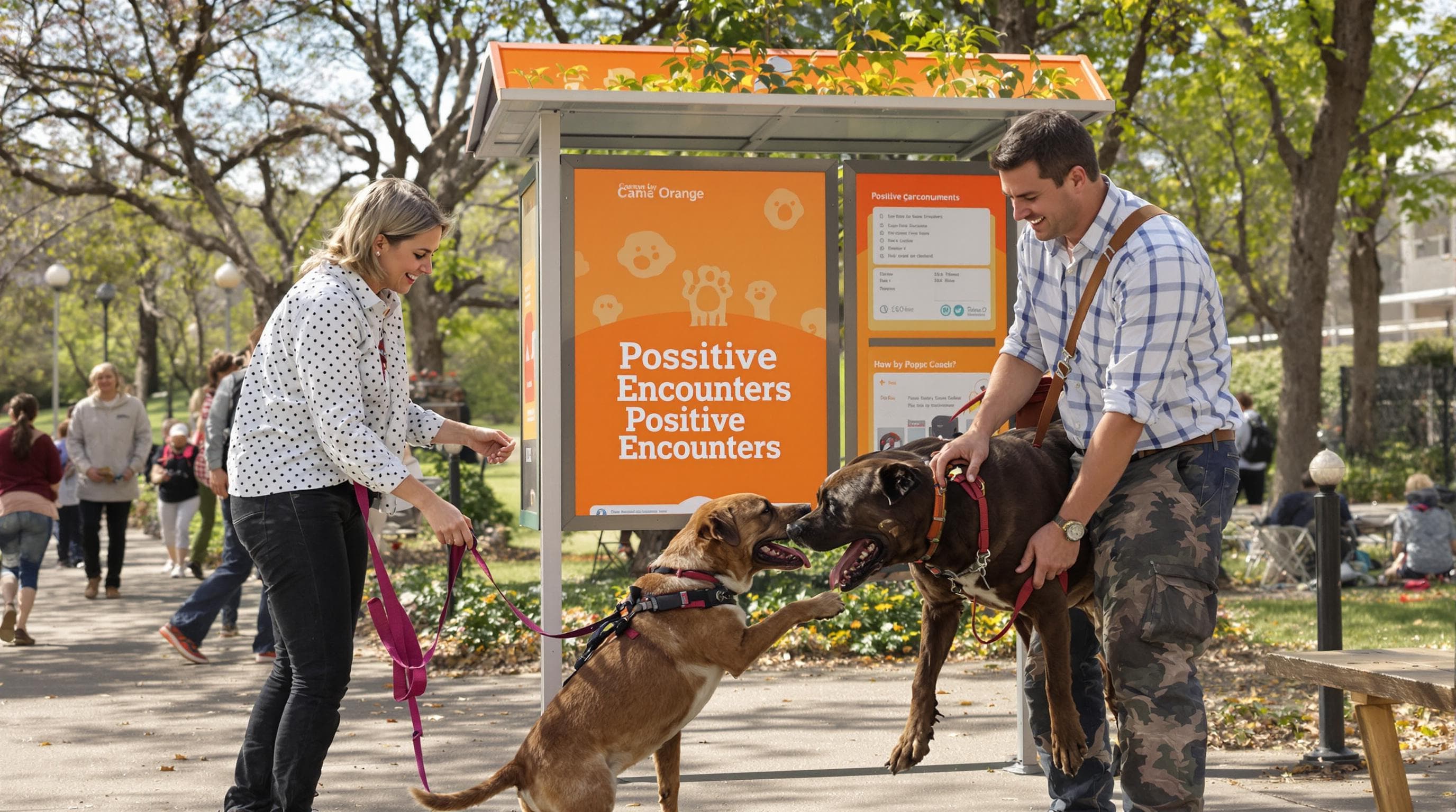 Cane Corso puppy meeting another dog in supervised park setting