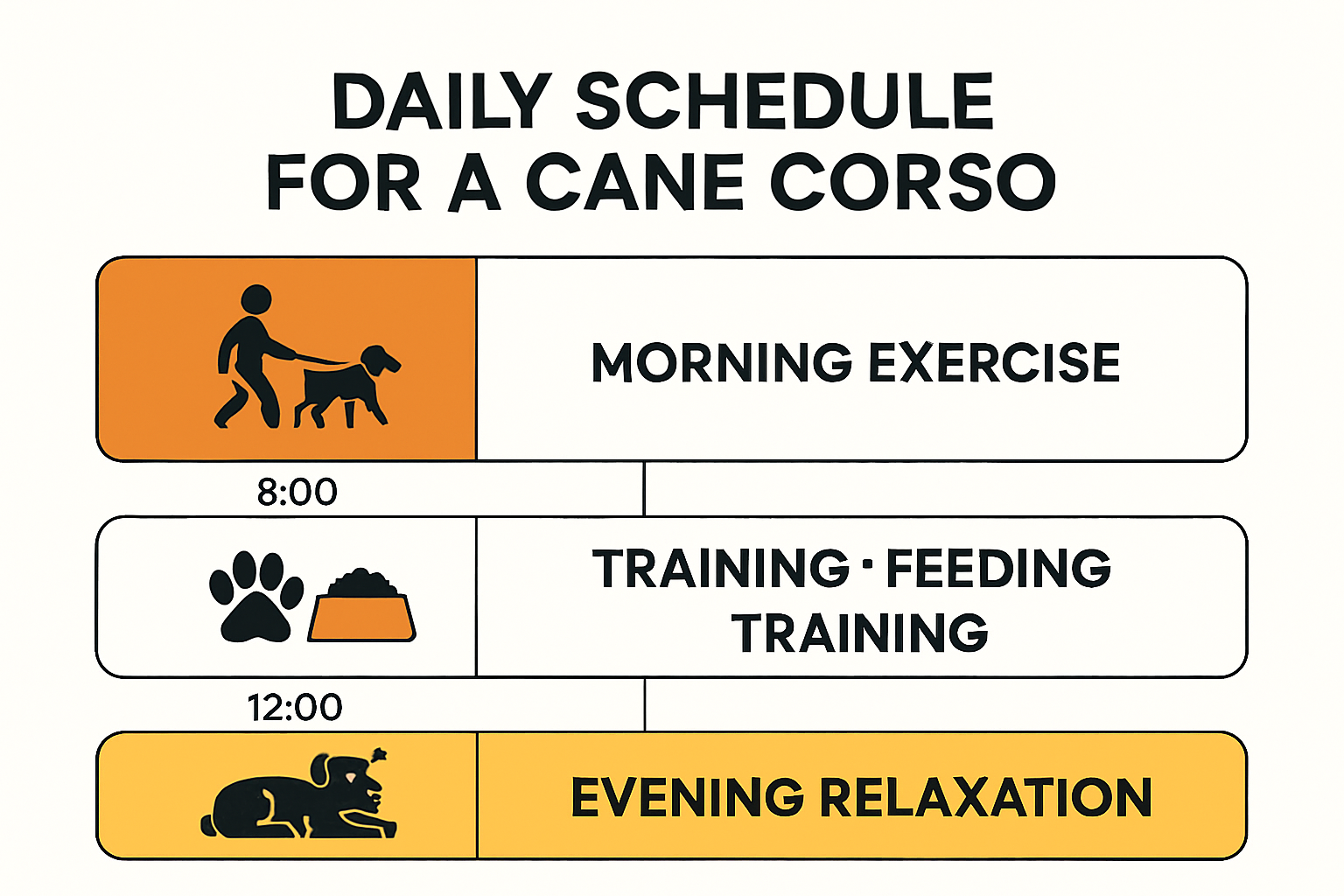Cane Corso daily routine visual schedule