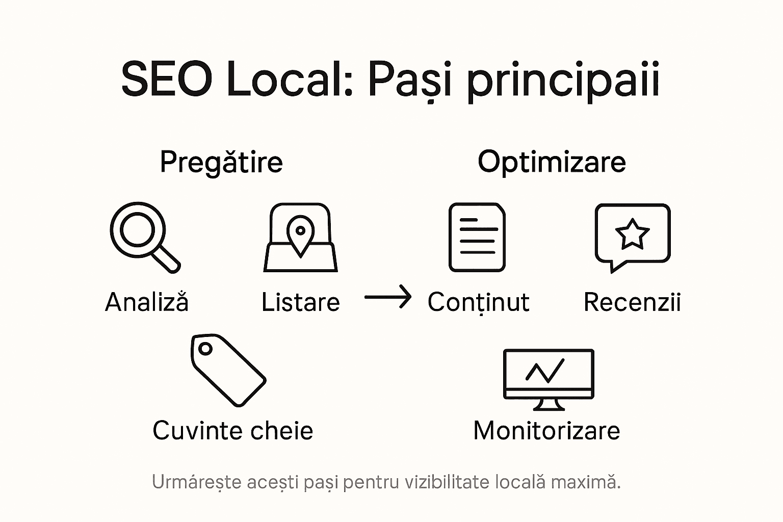 Infografic: etapele esențiale pentru optimizarea SEO locală
