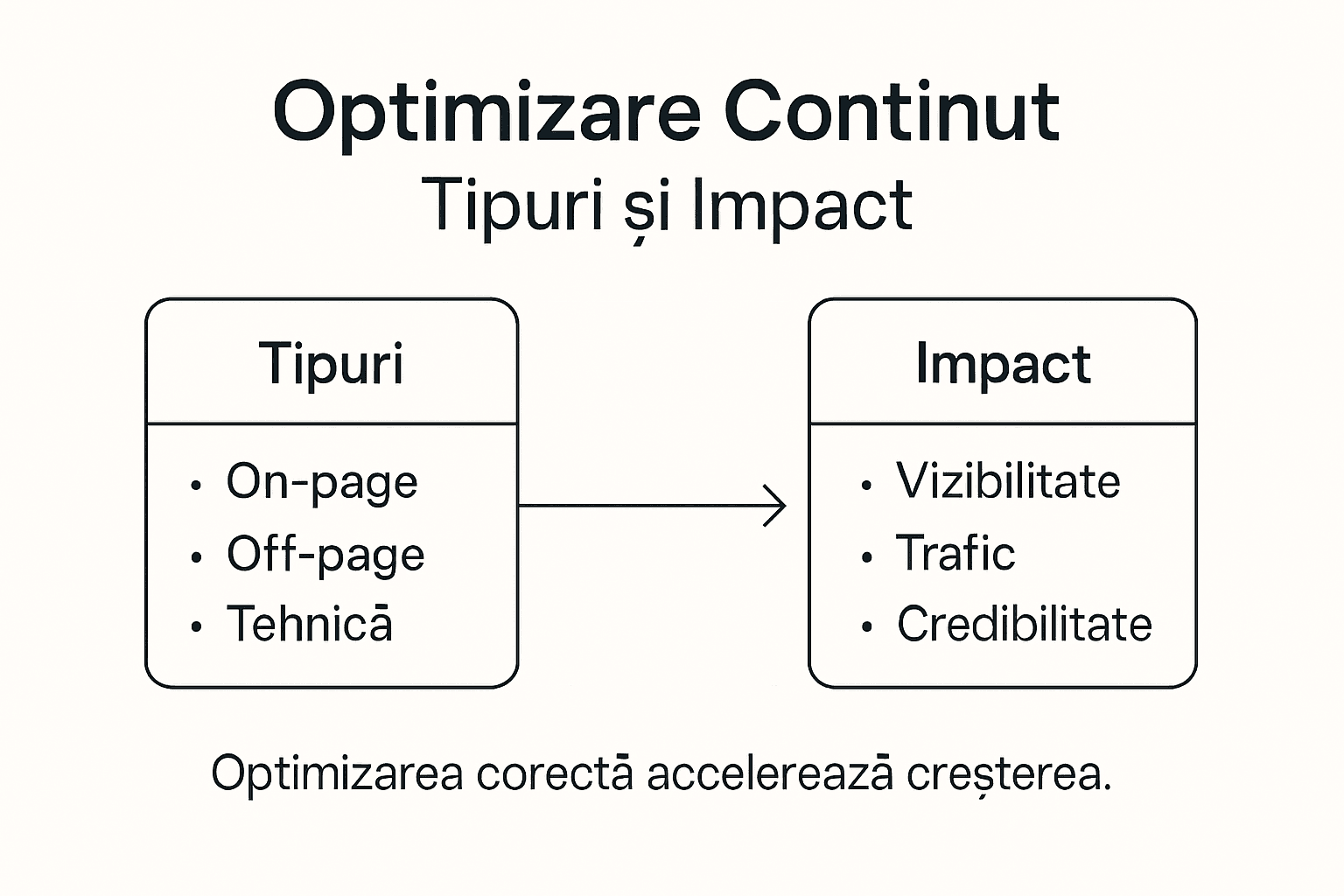 Infografic: cum poți optimiza conținutul și ce impact are fiecare tip de optimizare