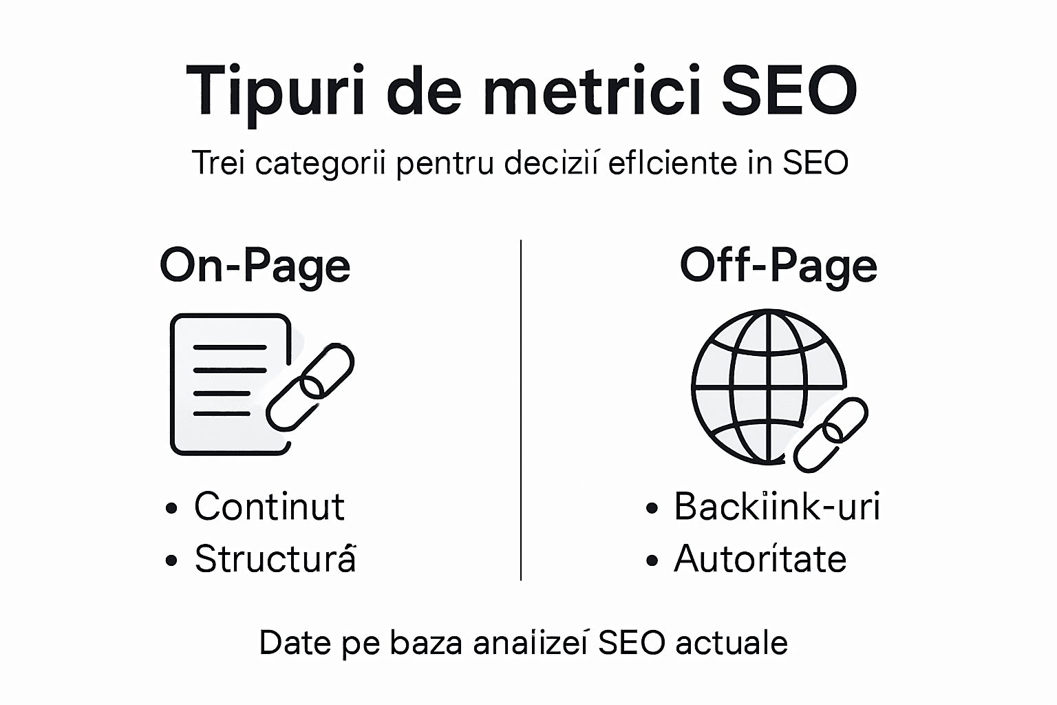 Infografic: principalele categorii de metrici SEO pe care trebuie să le urmărești