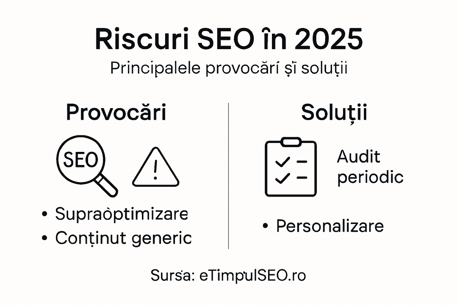 SEO Trends 2025: Ce Schimbă Vizibilitatea Online Infografic: principalele riscuri SEO de care să ții cont în 2025