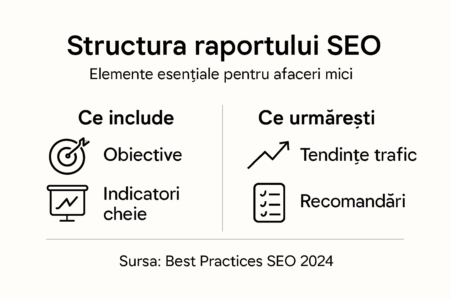 Infografic: cum arată structura unui raport SEO și care sunt elementele esențiale