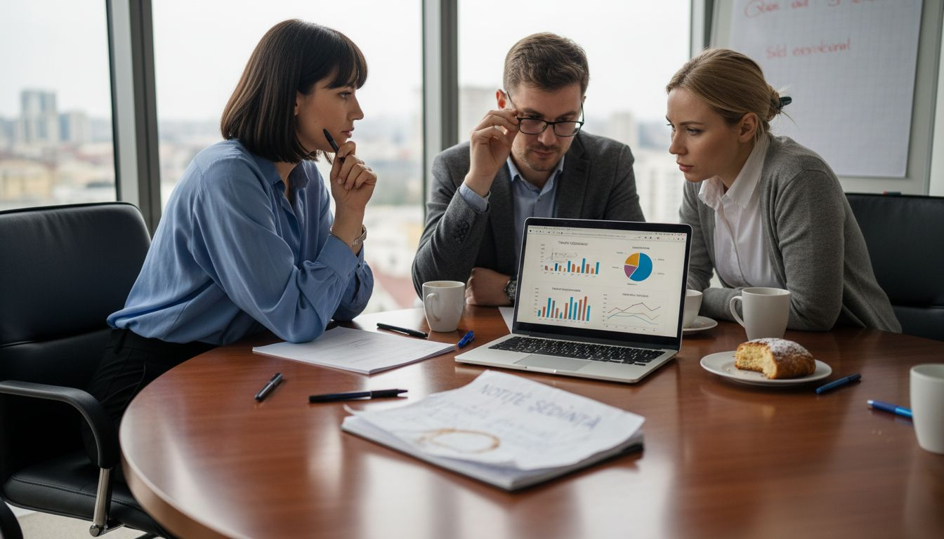 Partea educațională a SEO: Cum aduce claritate și control O echipă restrânsă pune la punct strategia de SEO într-o ședință la birou.