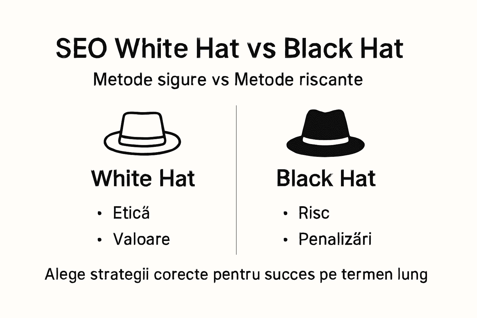 Infografic: Cum se diferențiază strategiile SEO White Hat și Black Hat