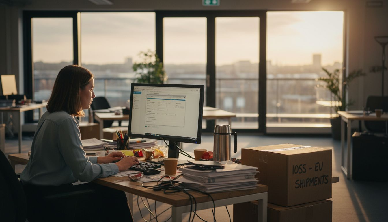 E-commerce manager handling IOSS VAT compliance