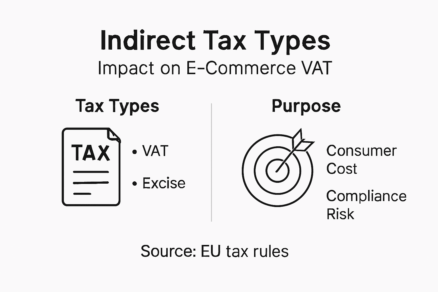 Infographic showing types of indirect tax in e-commerce