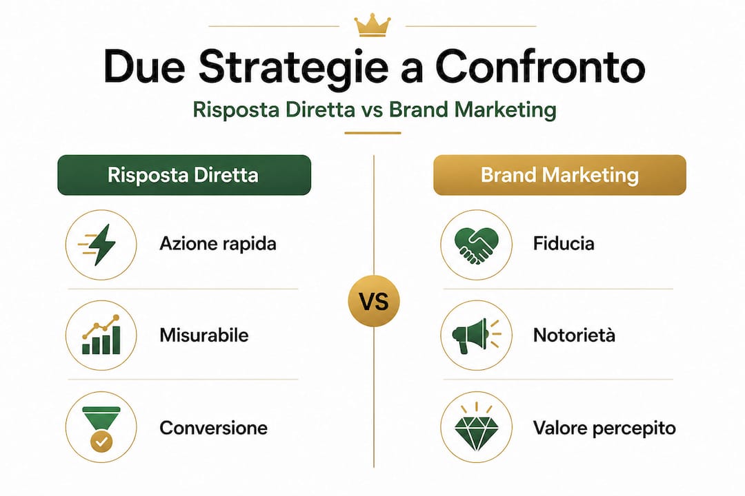 Risposta diretta: come acquisire clienti in modo misurabile 1 Infografica: differenze tra marketing di risposta immediata e marketing di brand