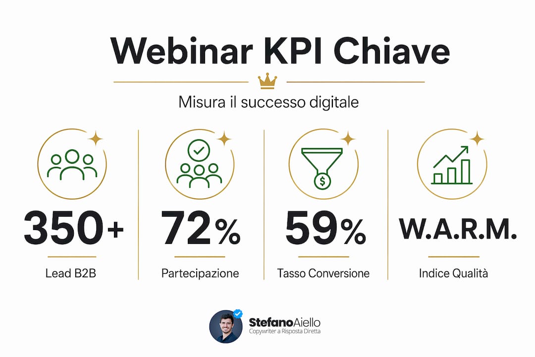 Ruolo dei webinar nel marketing digitale per professionisti 2 Panoramica dei principali KPI dei nostri webinar in un’infografica