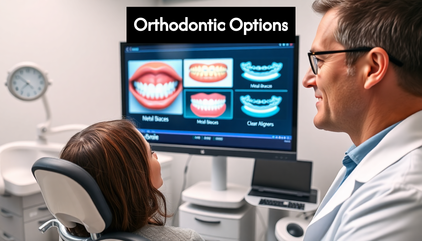 Orthodontist discussing options with adult patient