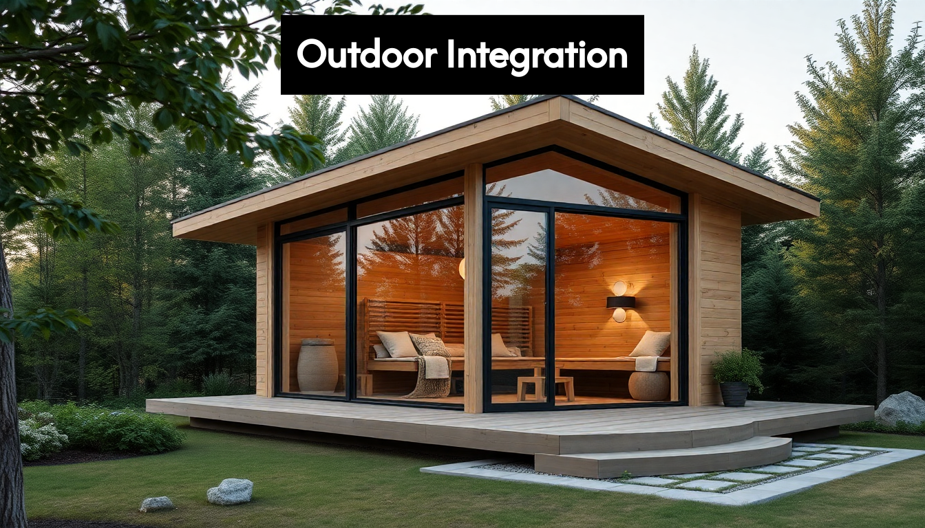 Outdoor sauna pavilion