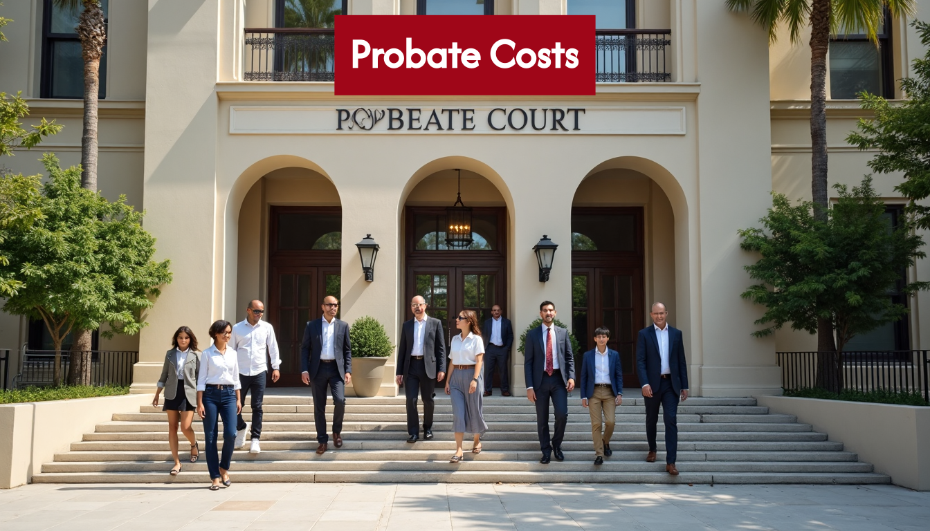 People entering California probate court building