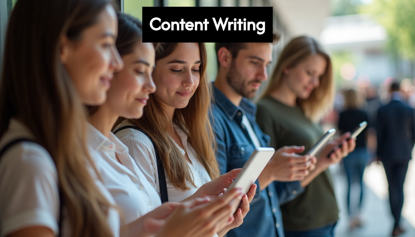 People looking at digital devices.