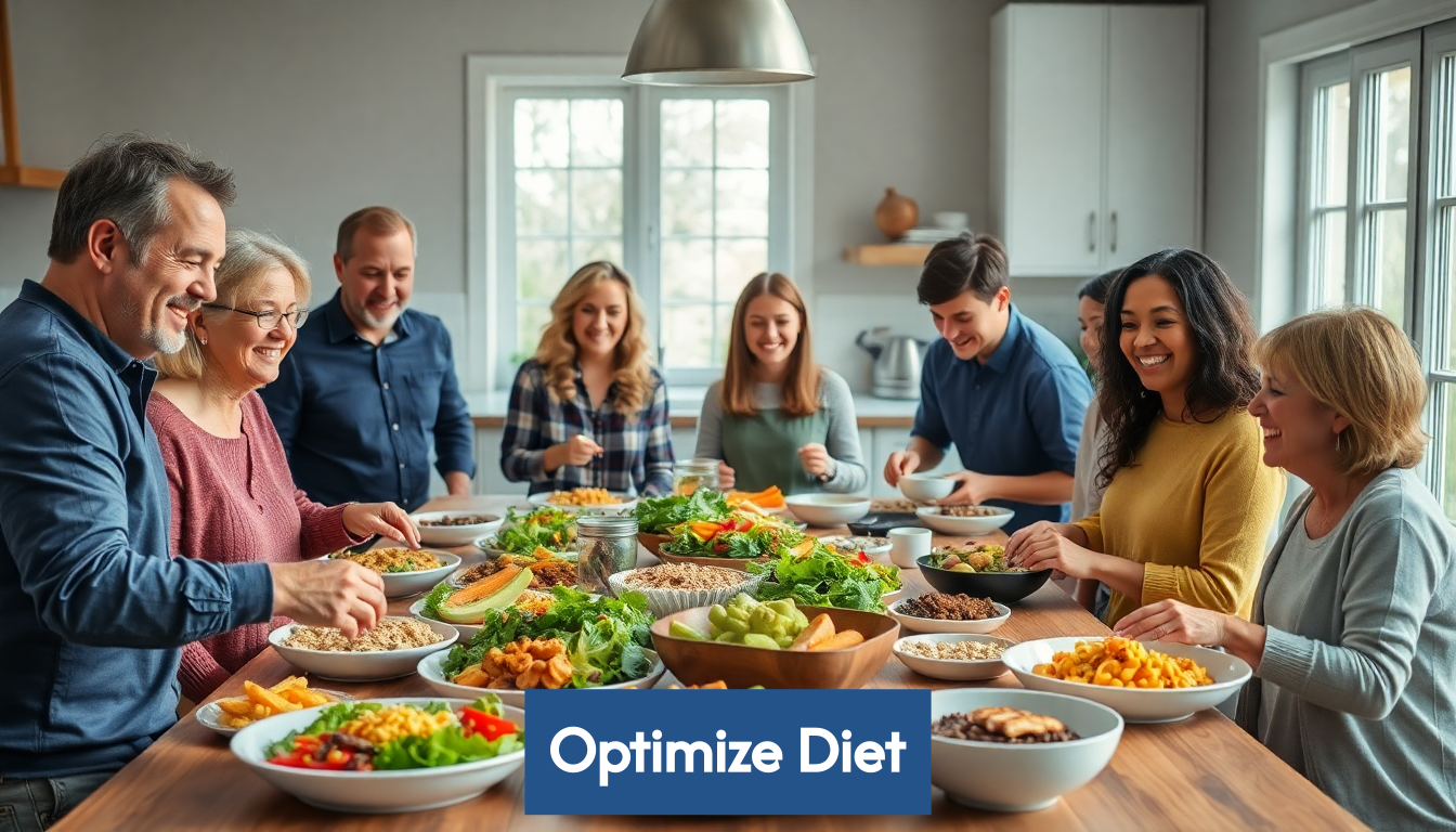 People of diverse backgrounds sharing healthy food
