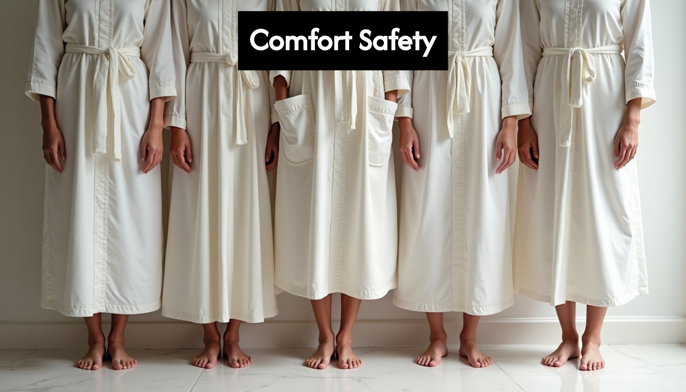People showing different robe lengths