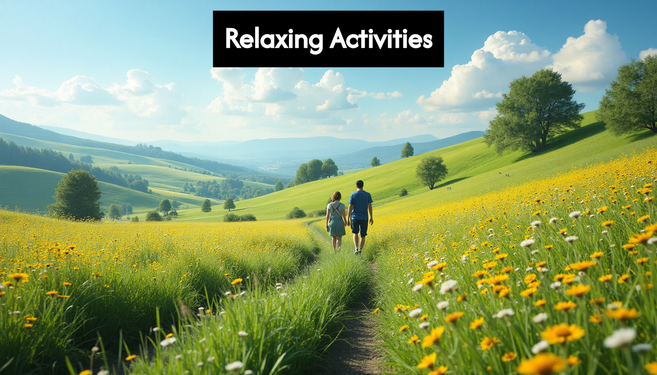 People walking on a countryside meadow trail