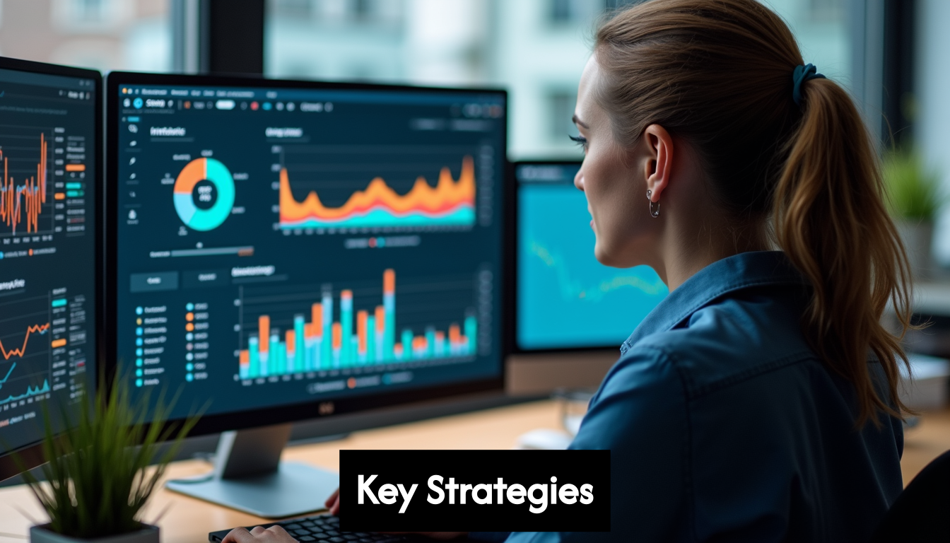 Person analyzing digital marketing data on screen