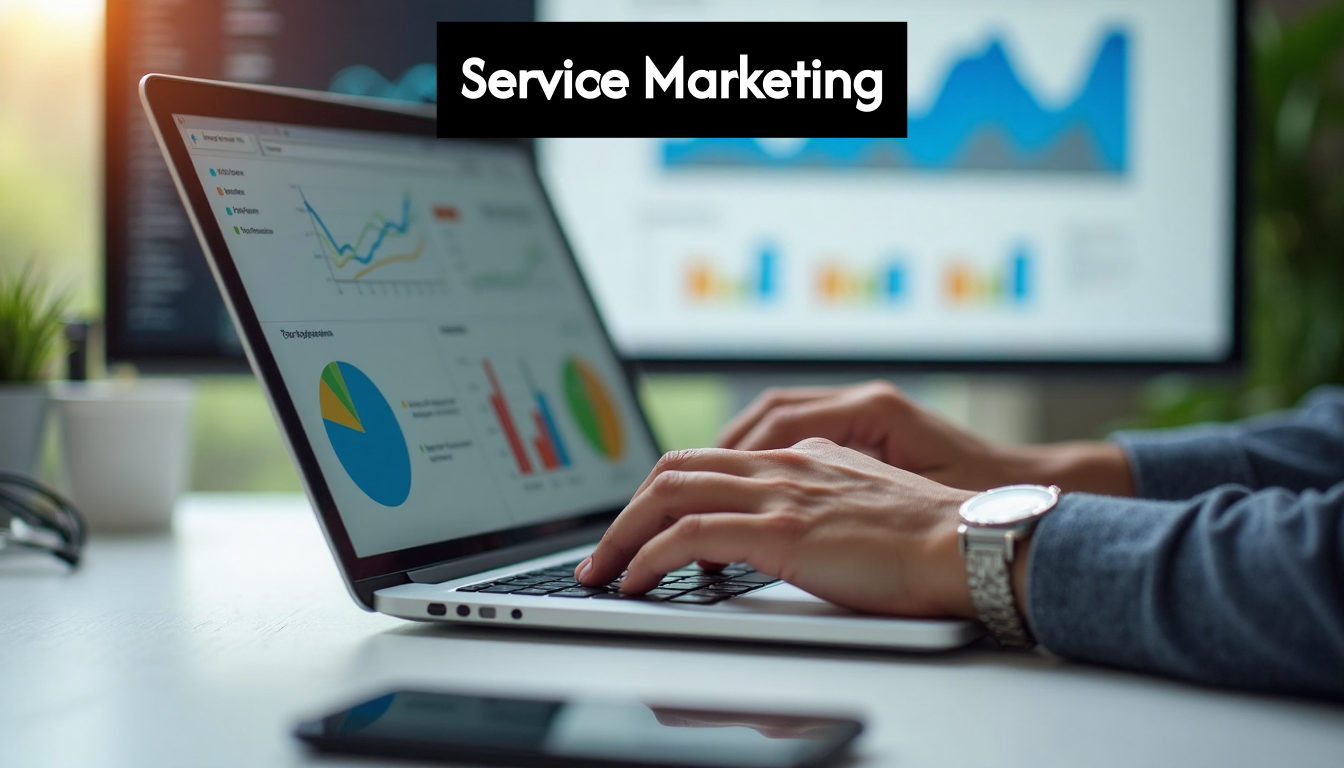 Person analyzing marketing performance data on screen