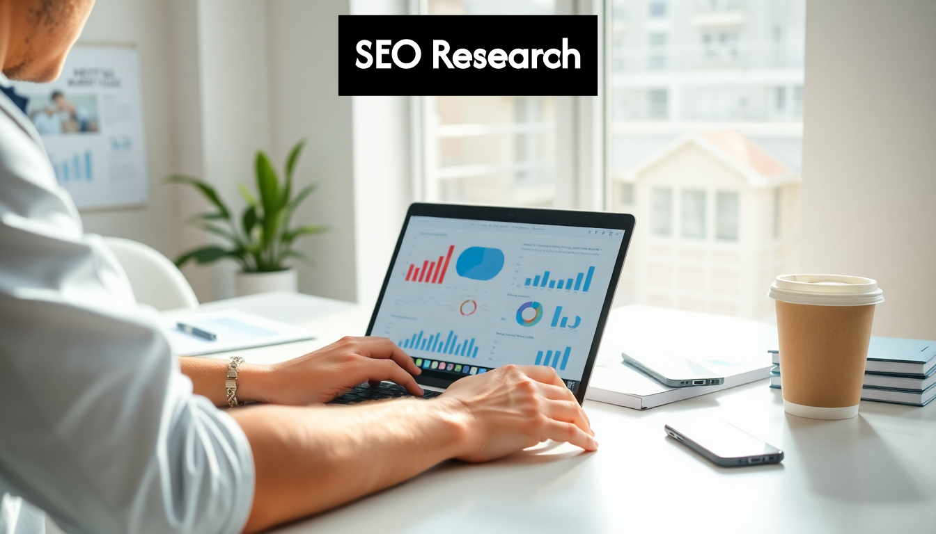 Person analyzing SEO data at modern desk