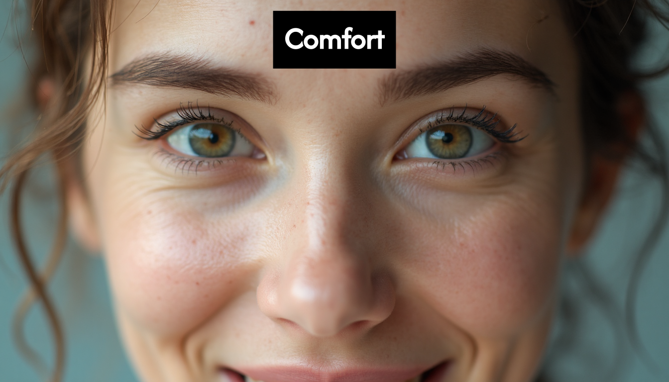 Person confident after using contact lenses.