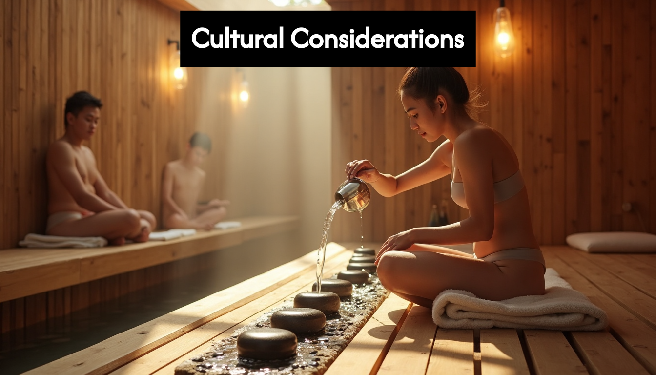 Person demonstrating sauna etiquette in shared space