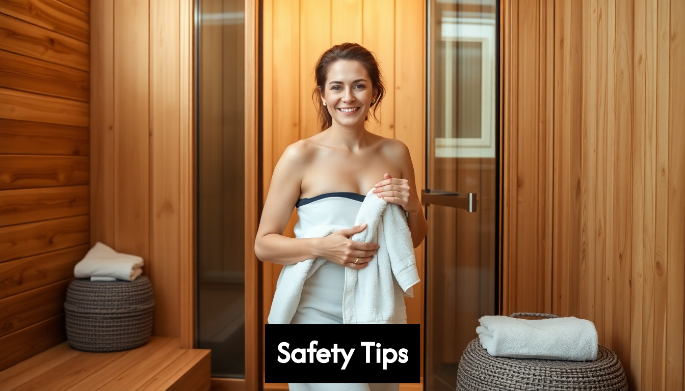 Person exiting infrared sauna refreshed