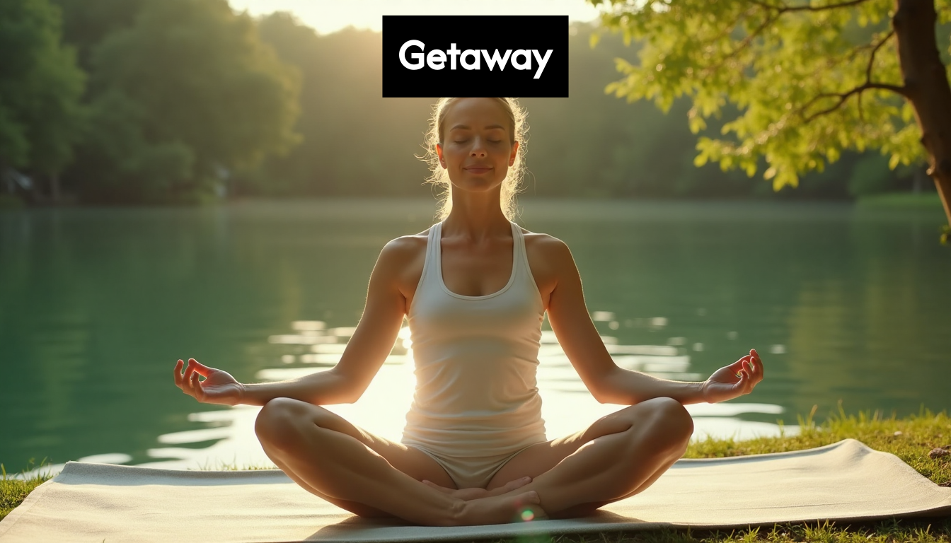 Person meditating in a quiet outdoor natural setting.
