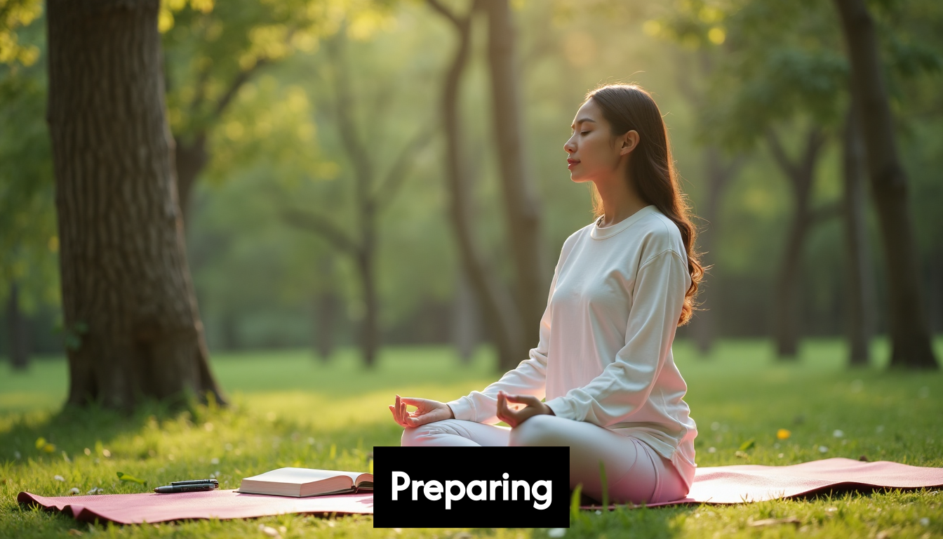 Person meditating or journaling calmly.