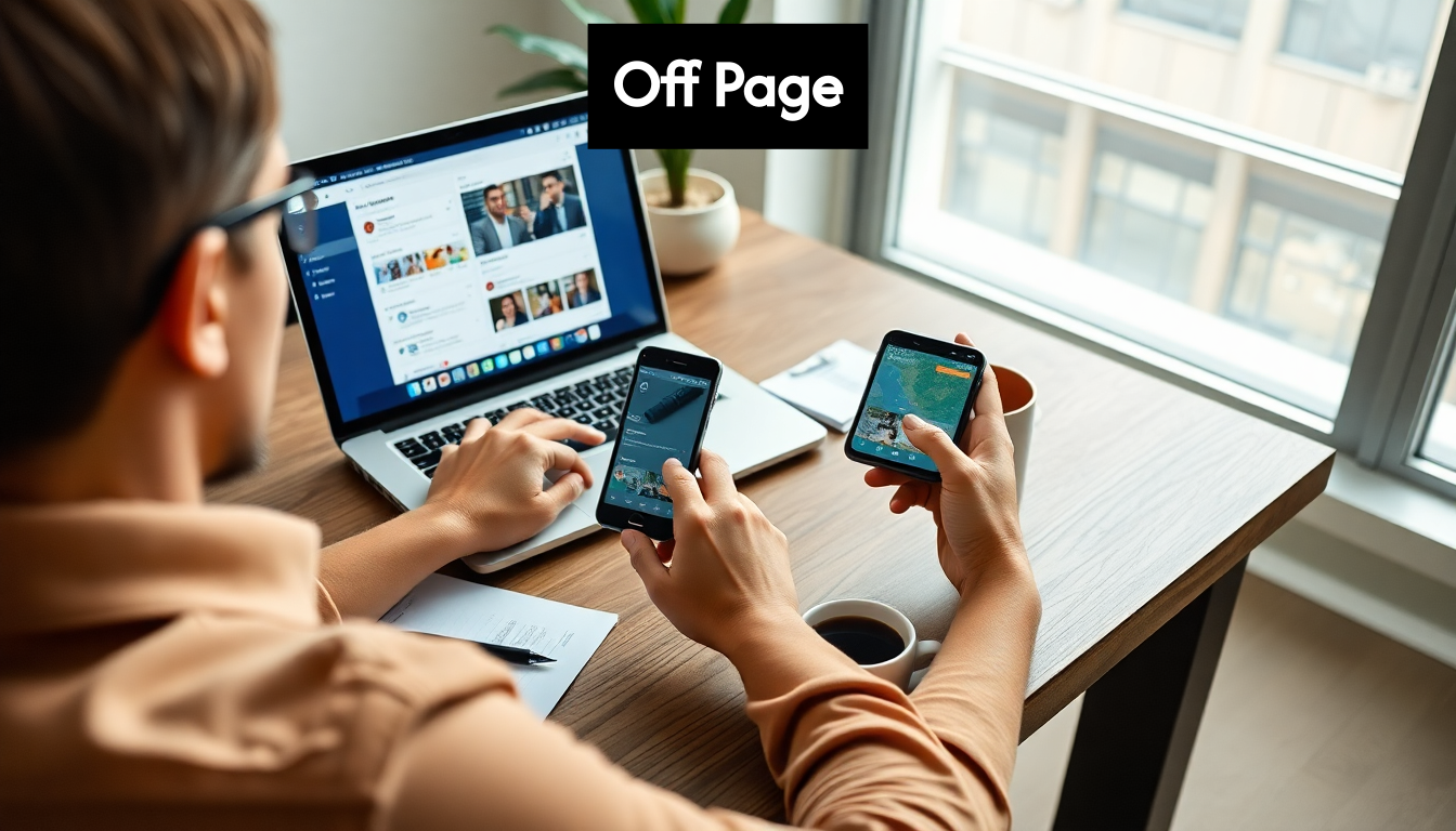 Person networking online with laptop and phone